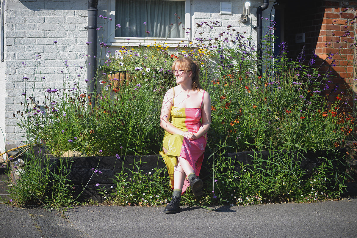 Saltwater Slip Dress Hack | Designing your own print & squaring off the neckline by Roisin @giveherpockets