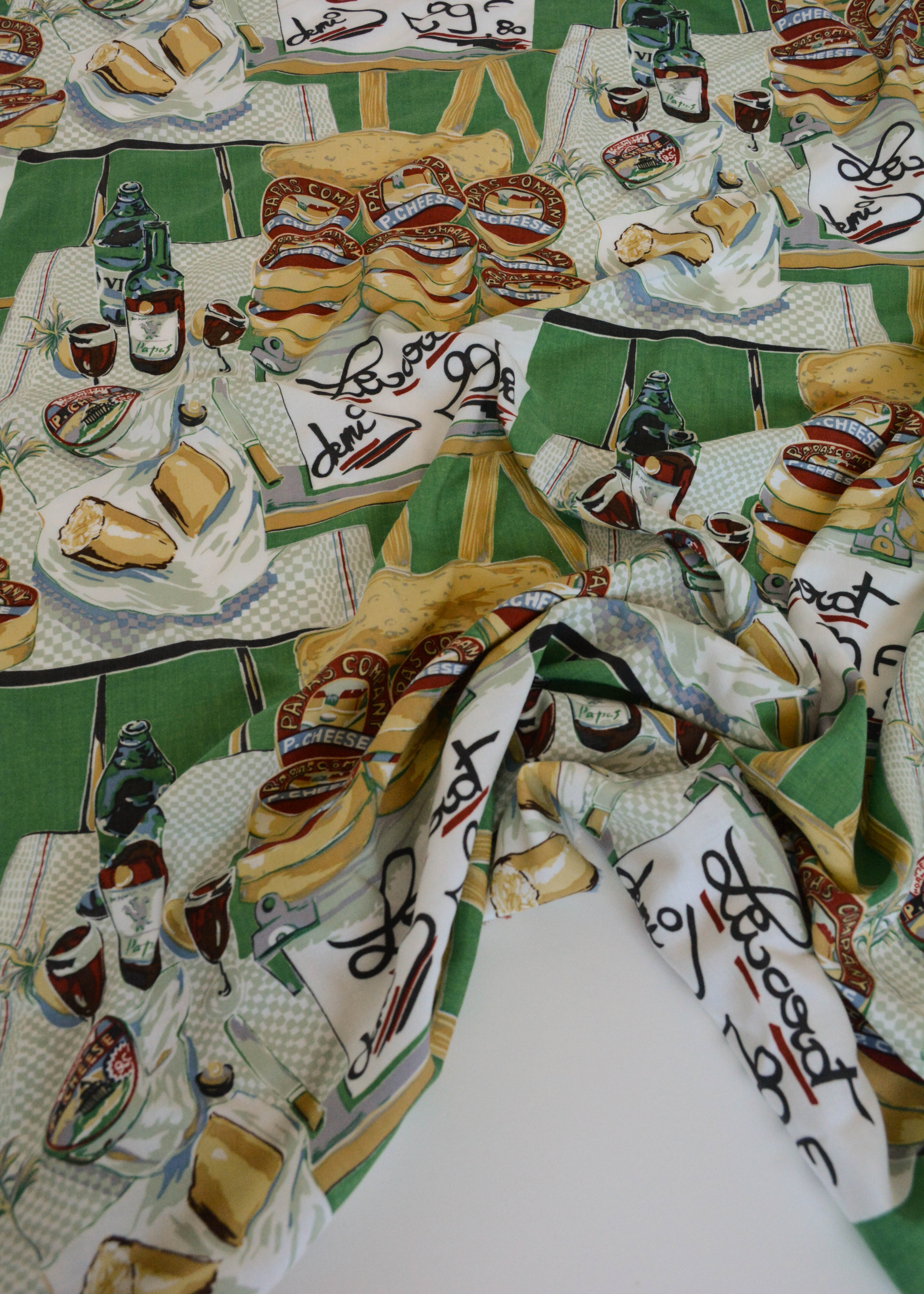 Pass the Cheese Please Rayon Fabric