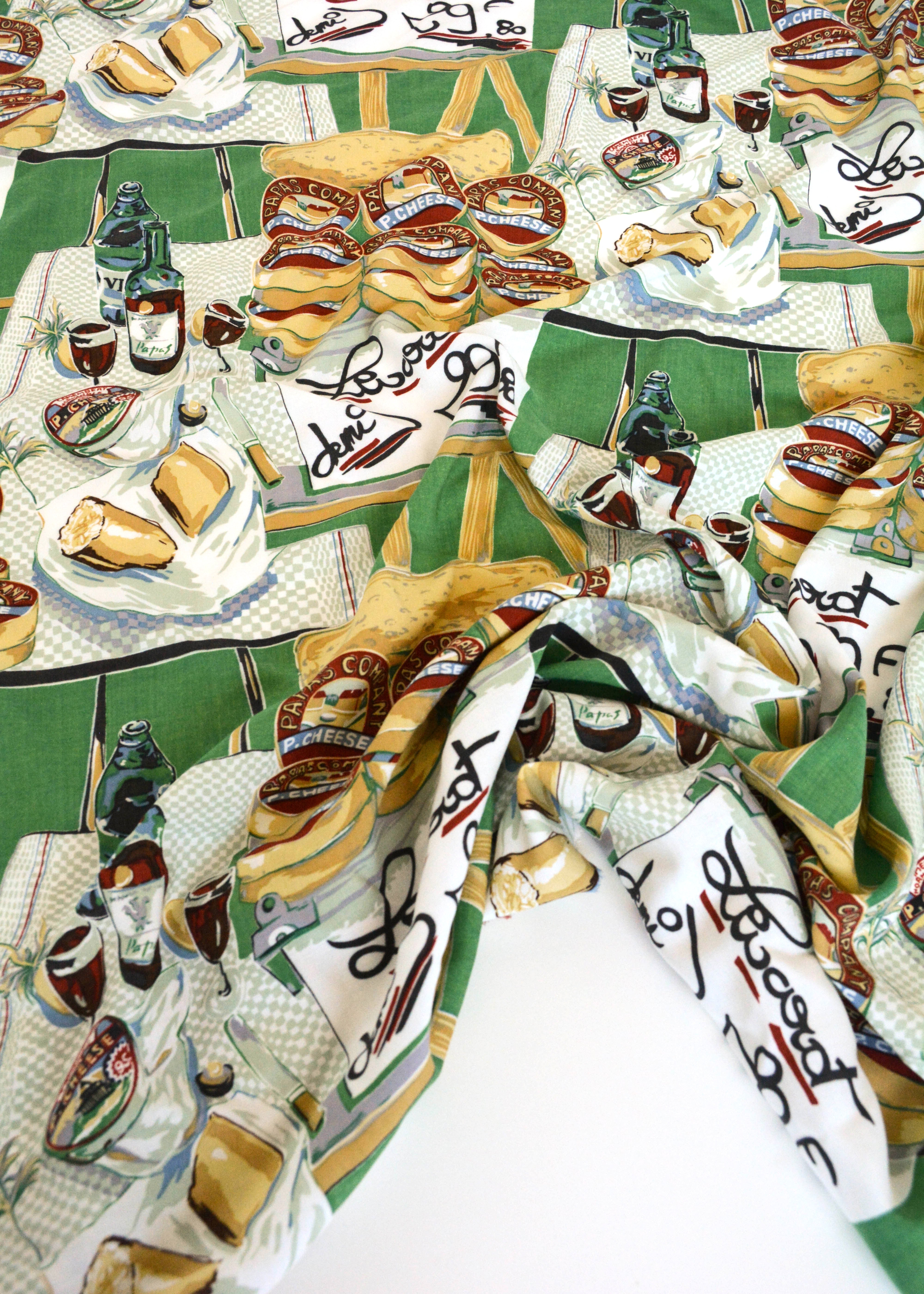 Pass the Cheese Please Rayon Fabric