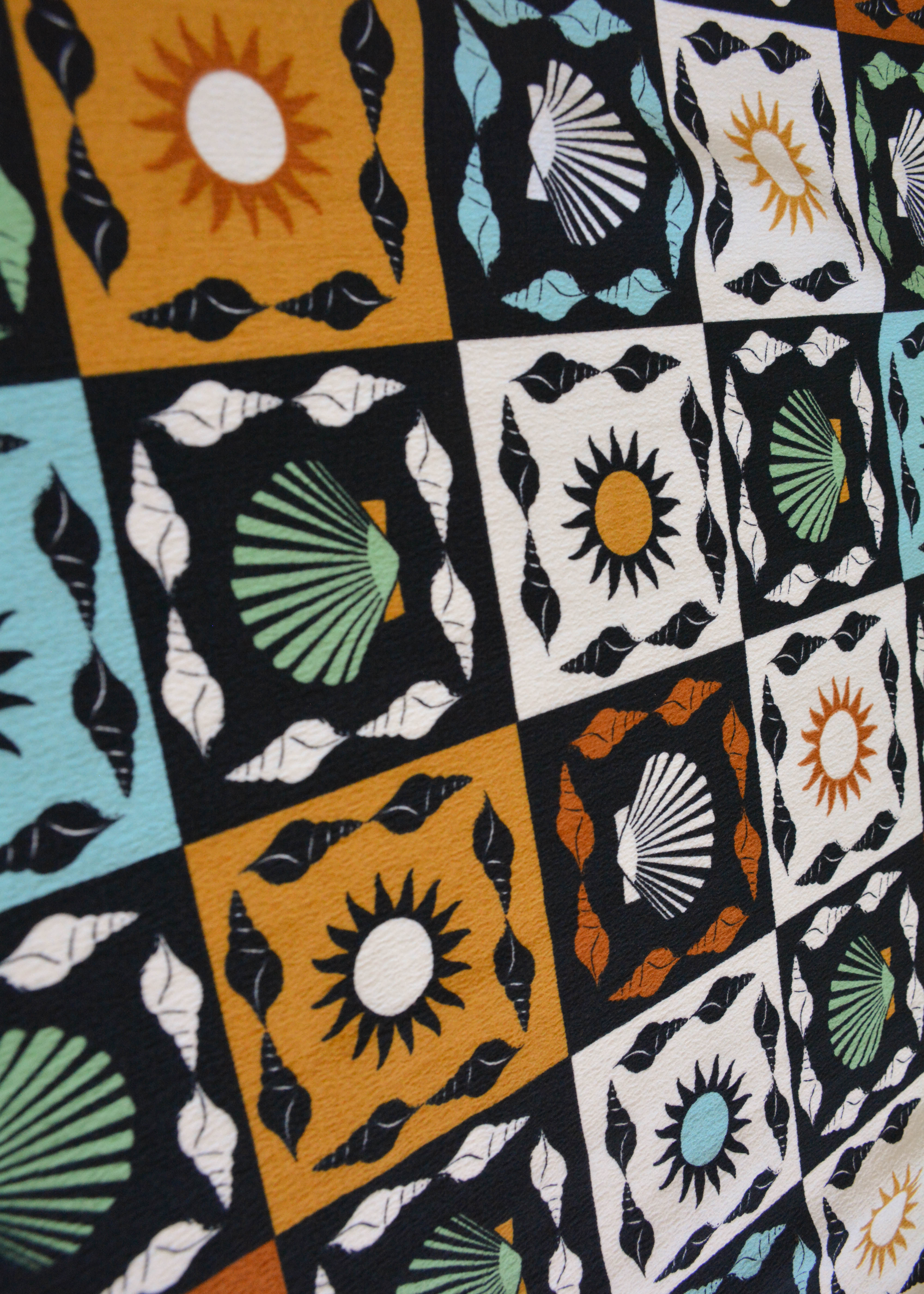 Seashell Squares Fabric