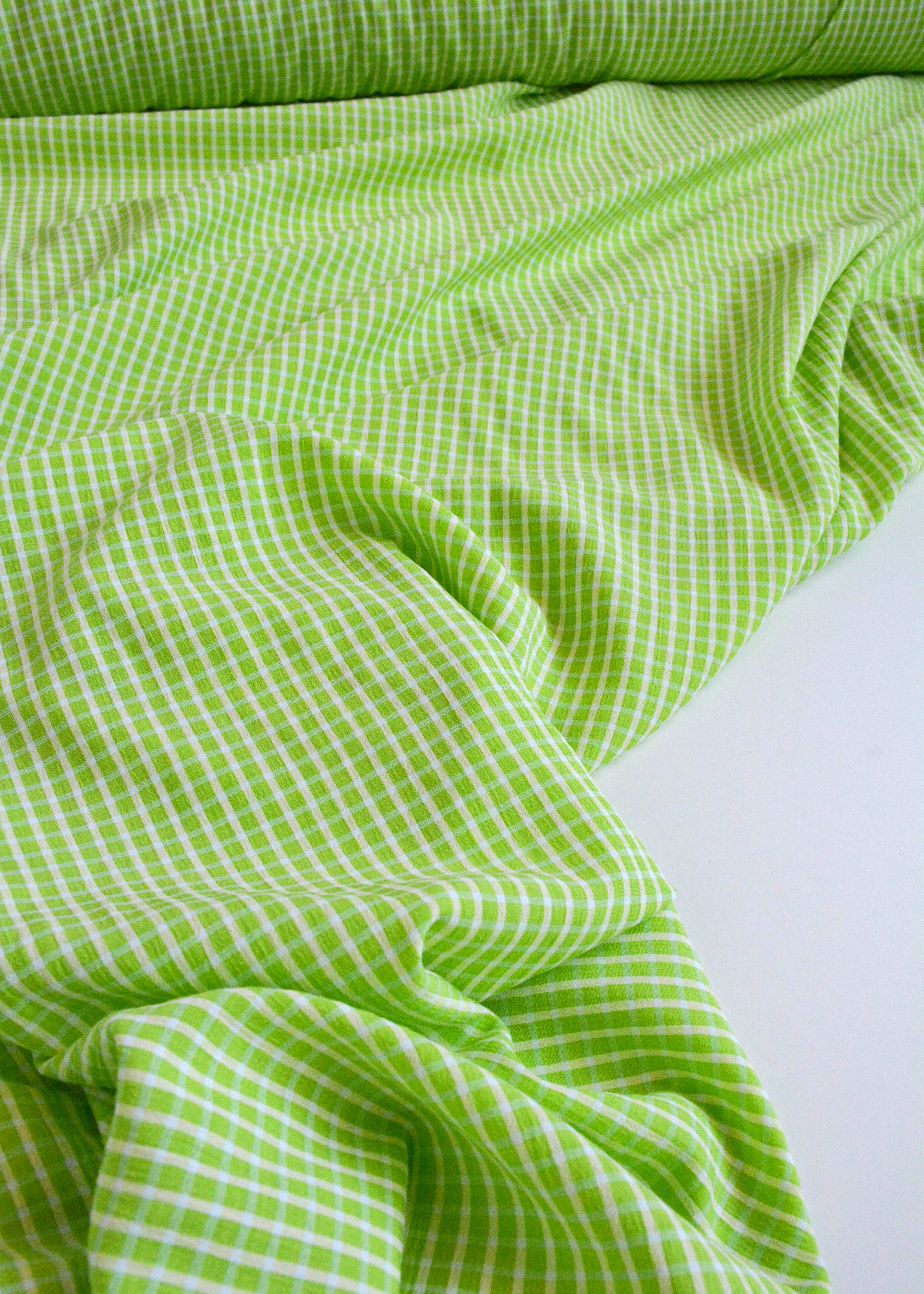 Dressy Check Rayon Fabric Green