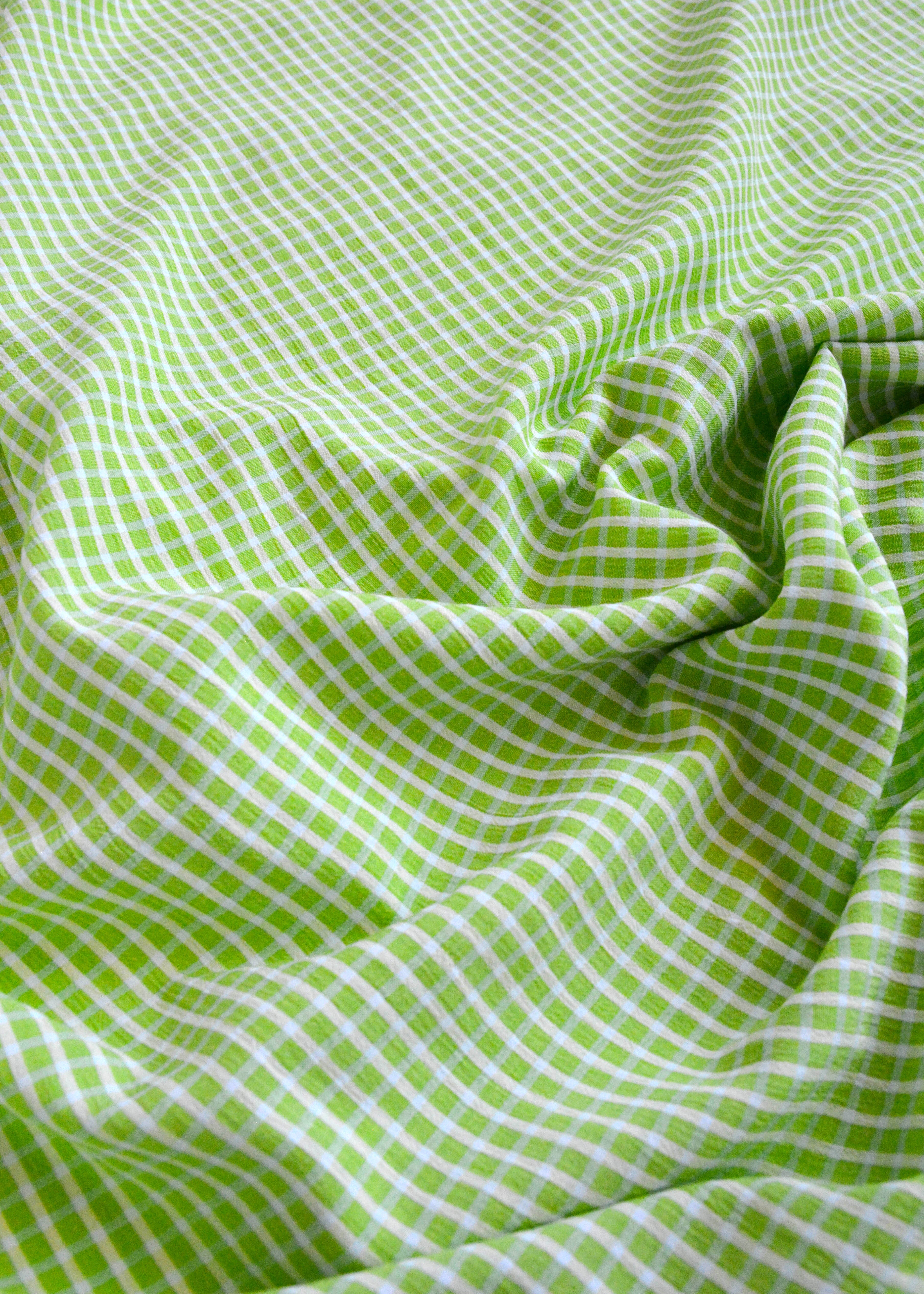 Dressy Check Rayon Fabric Green