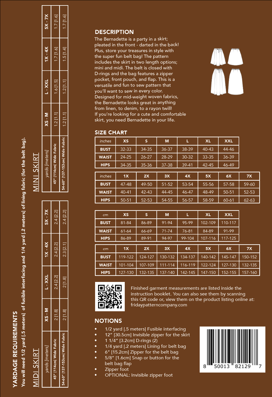 Bernadette Skirt - Printed Pattern