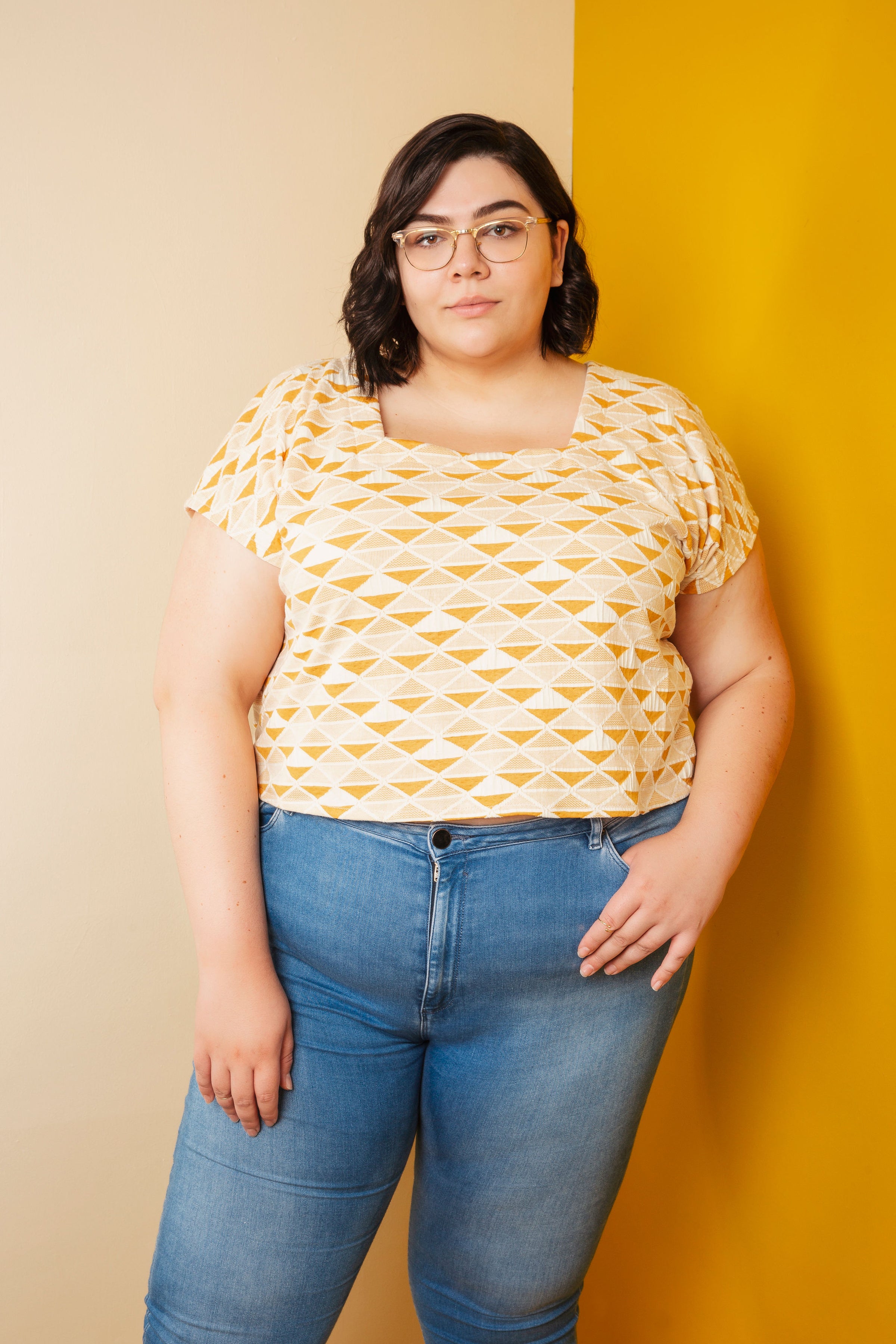 Square Neck Top - Printed Pattern