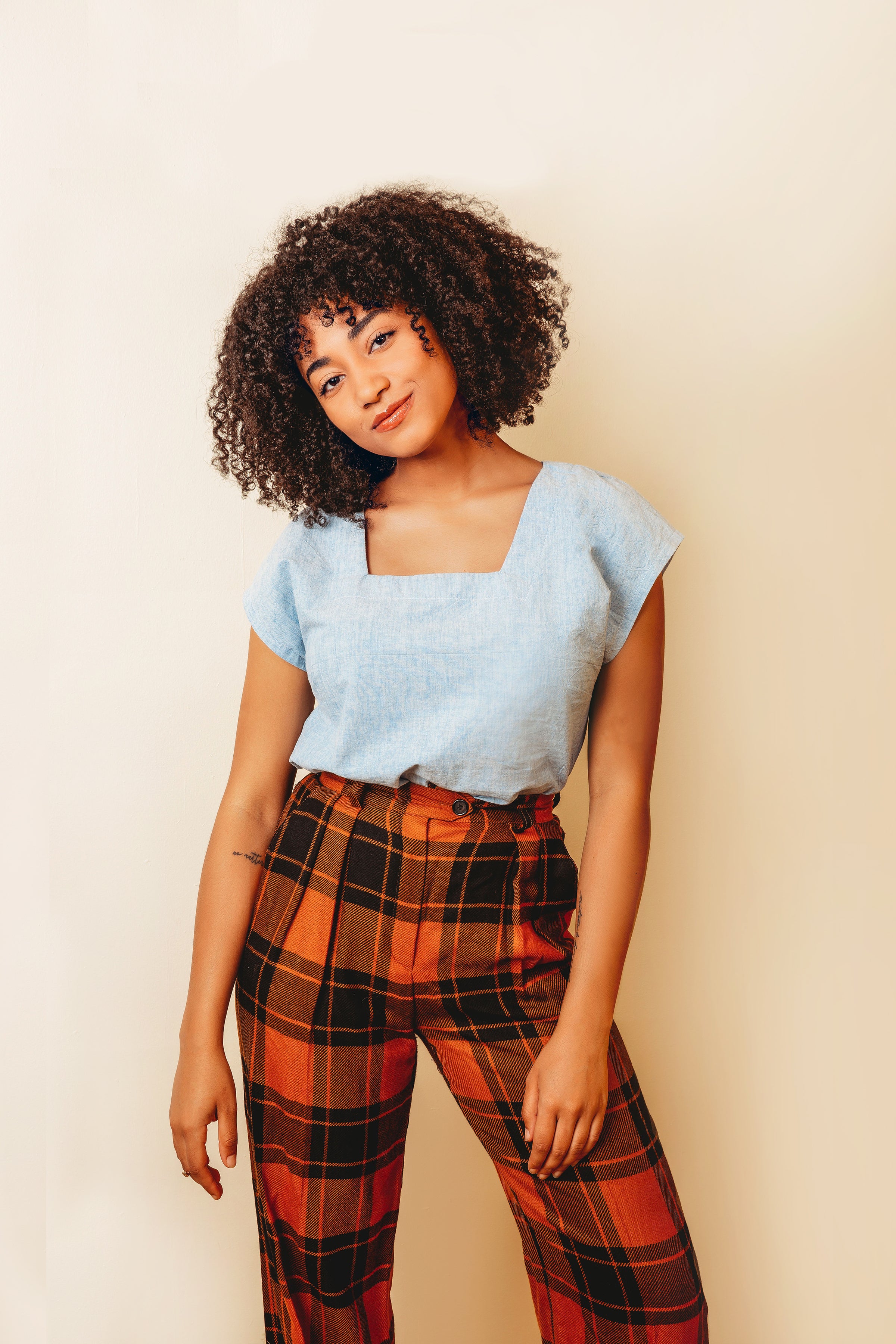 Square Neck Top - Printed Pattern