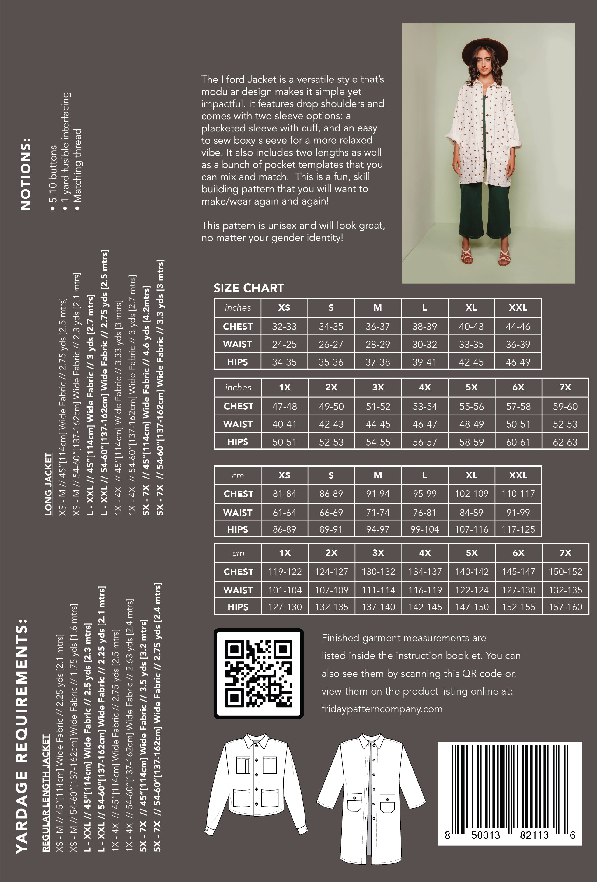 The Ilford Jacket - Printed Pattern