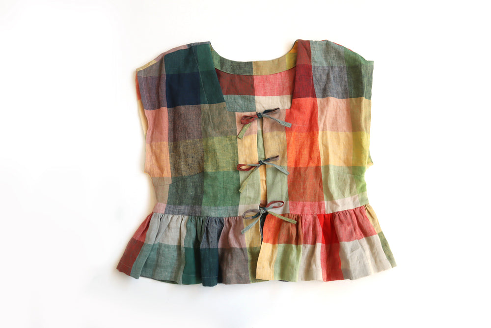 Little Squares Tie Front Top main image 0