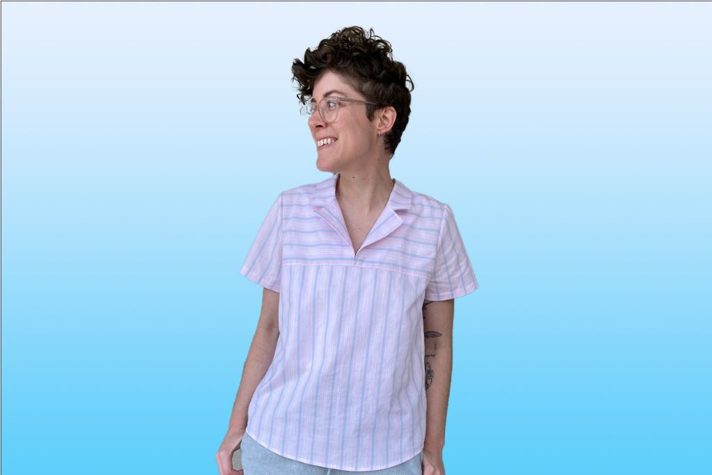 Donny shirt With Front Yoke Sewing Hack by Mallory @Queer.Sewist