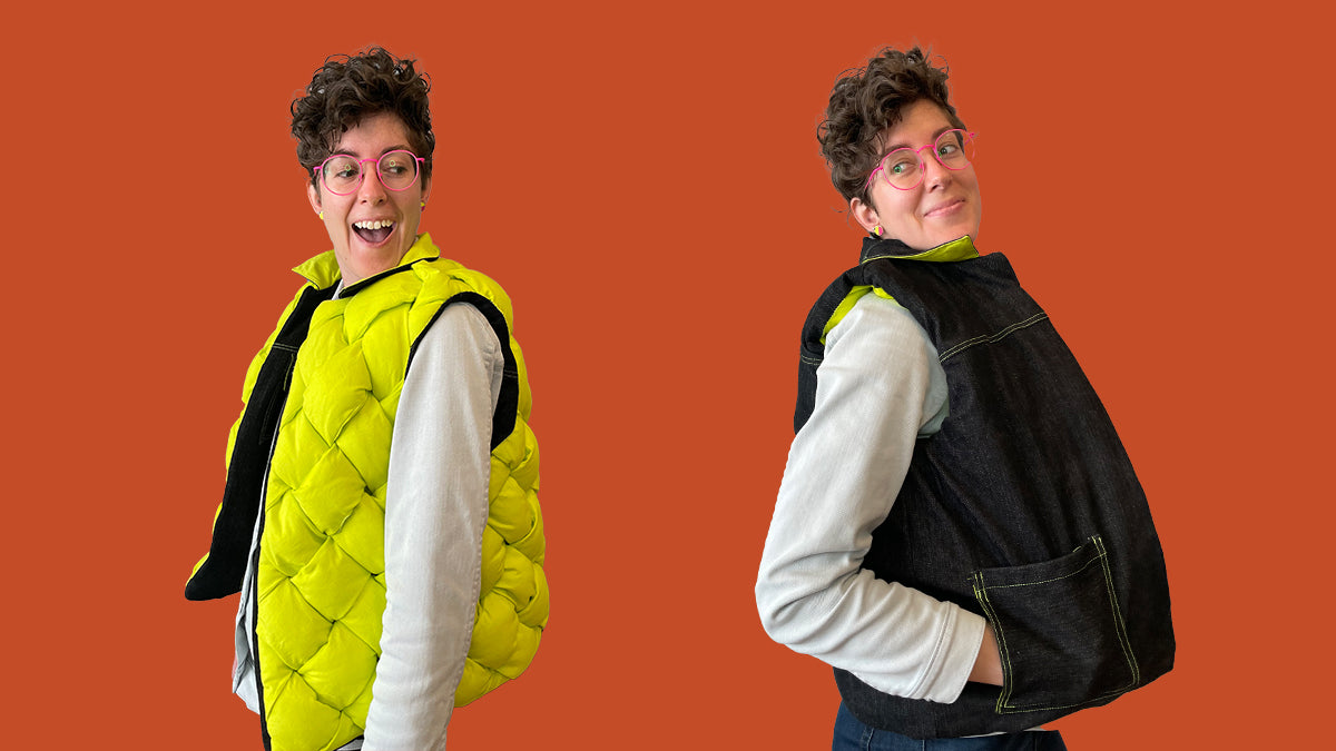 Reversible Ilford Jacket Vest Sewing Hack by Mallory @Queer.Sewist