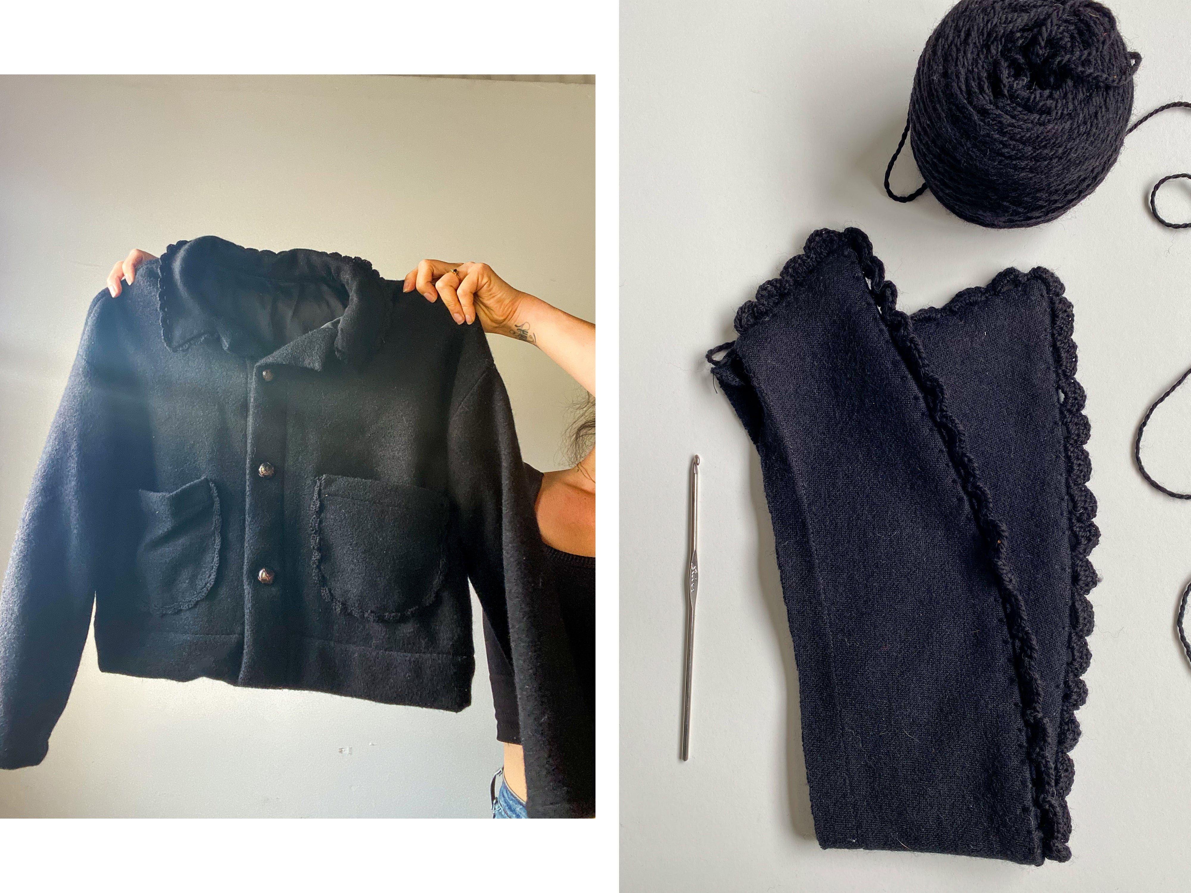 Ilford Jacket Fleece Vest Sewing Hack with Blanket Stitch