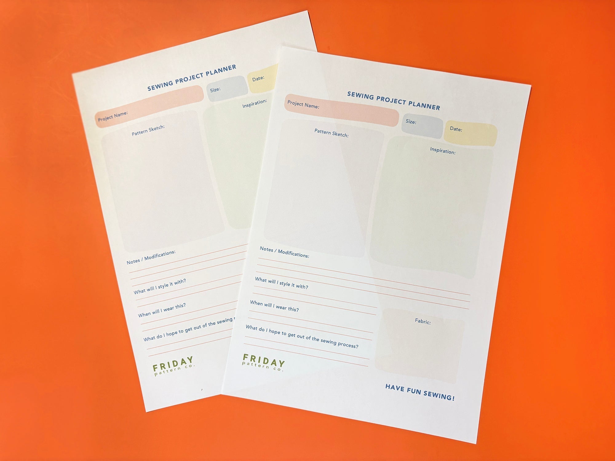 Sewing Project Planner and Journal Prompts