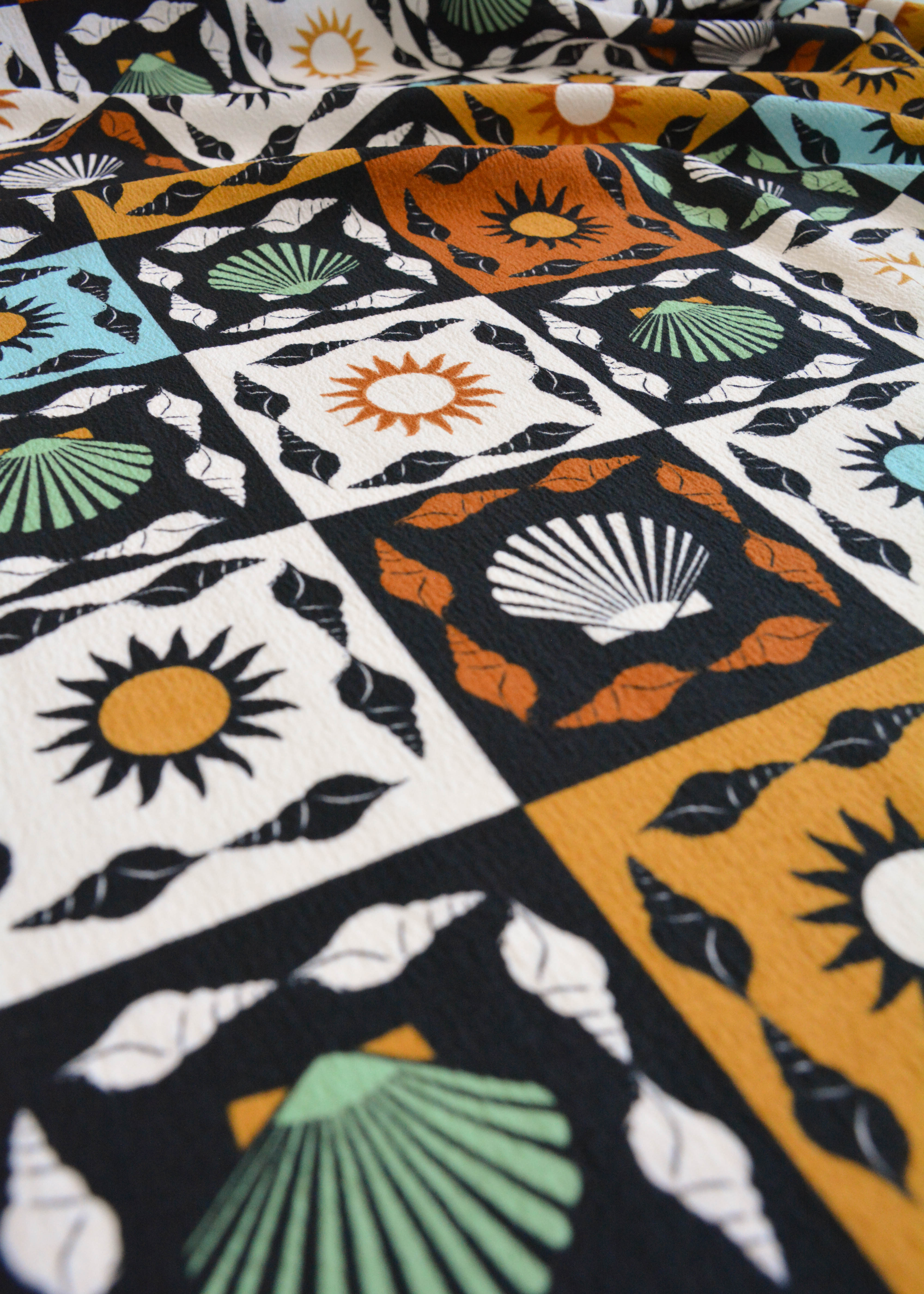 Seashell Squares Fabric