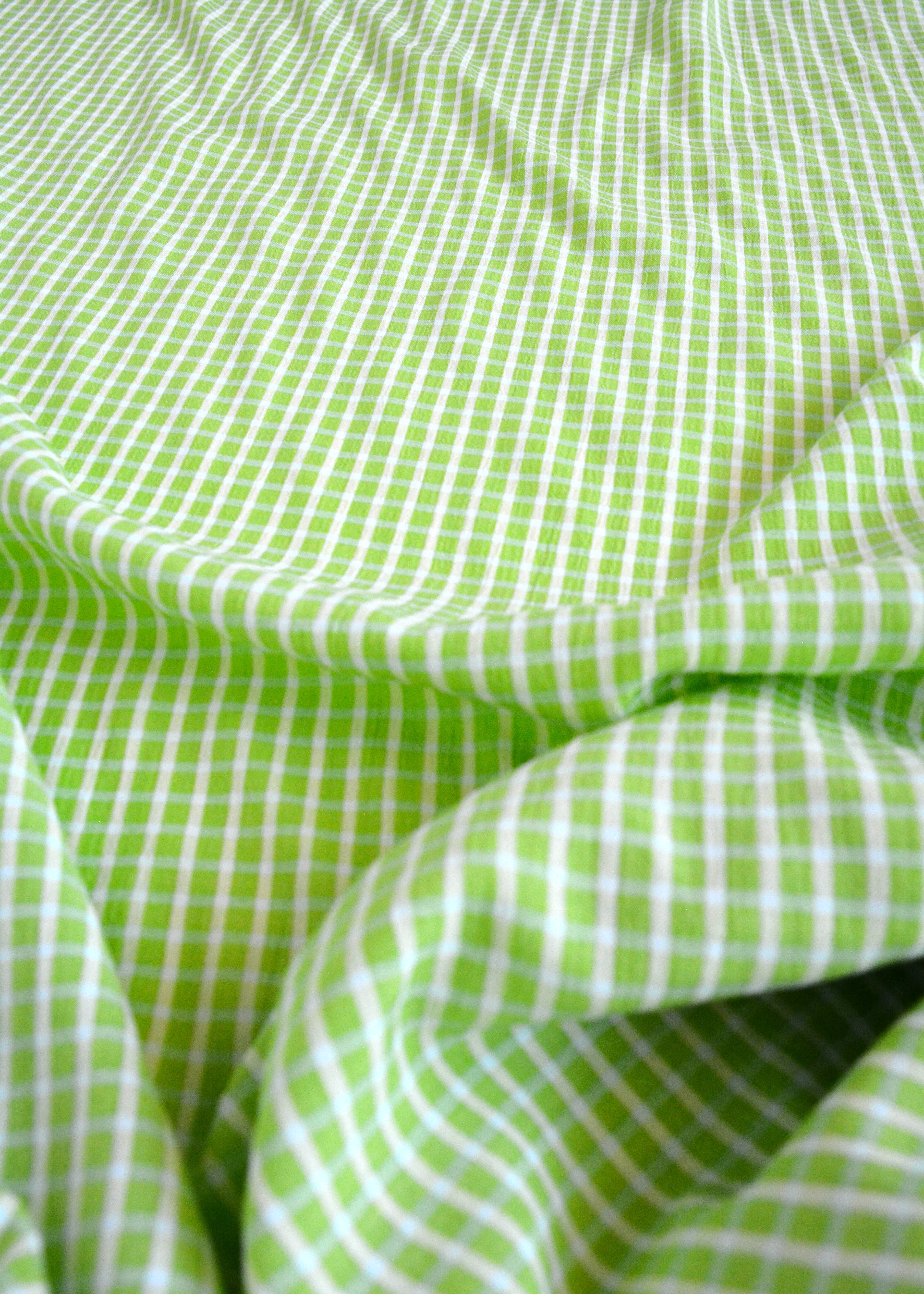 Dressy Check Rayon Fabric Green