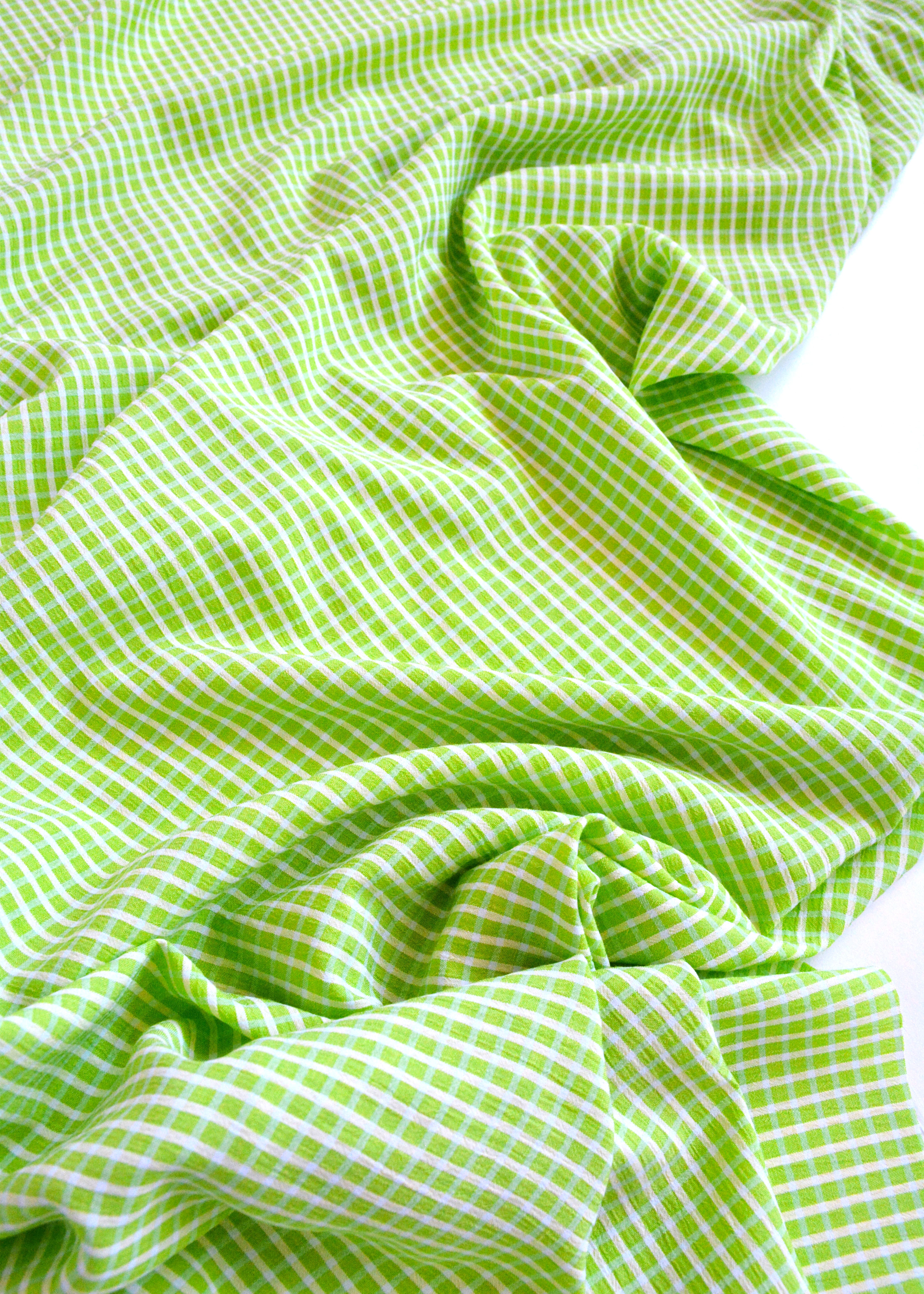Dressy Check Rayon Fabric Green