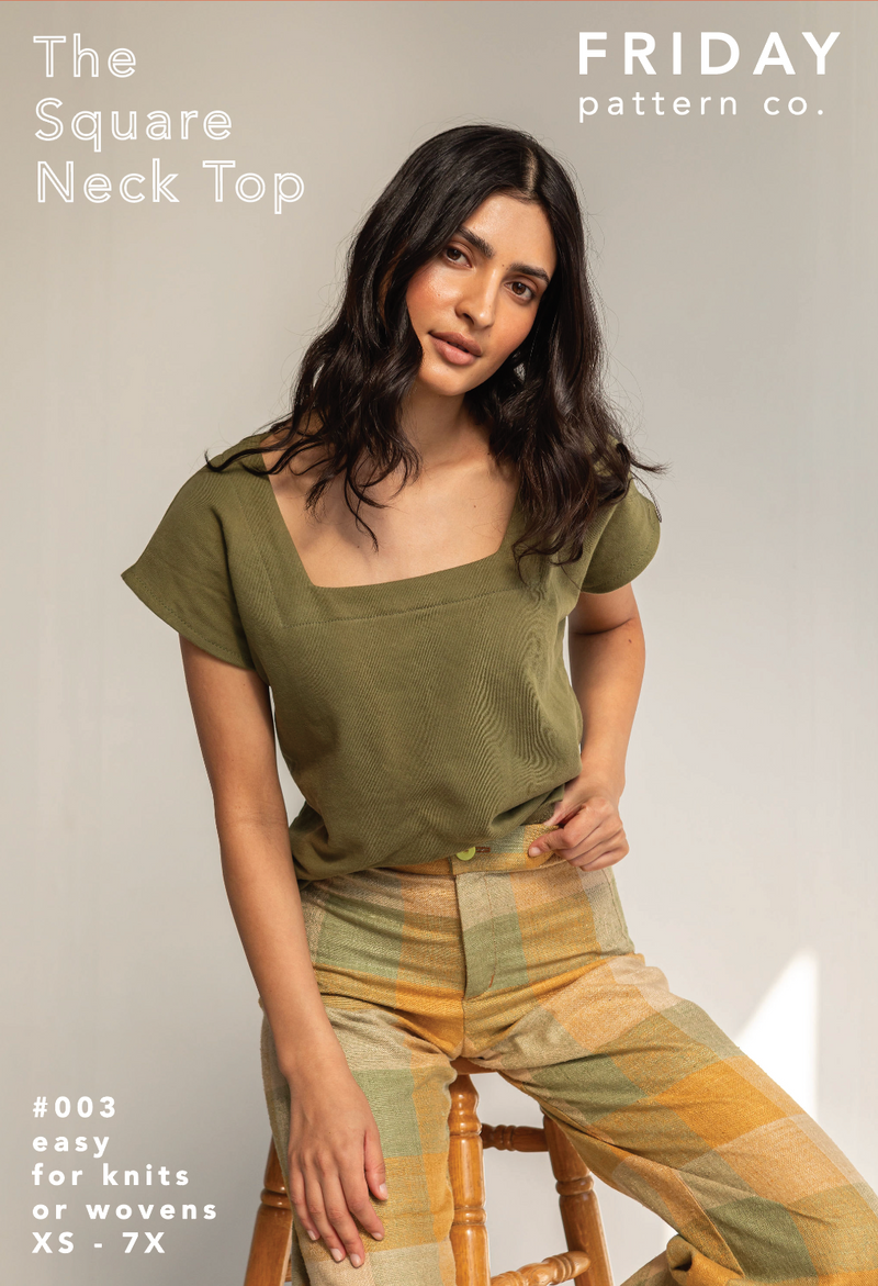 Square Neck Top - Printed Pattern