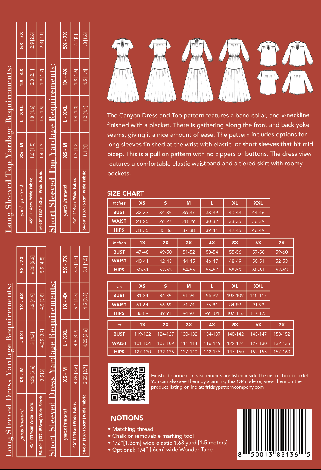 Canyon Top and Dress - Printed Pattern