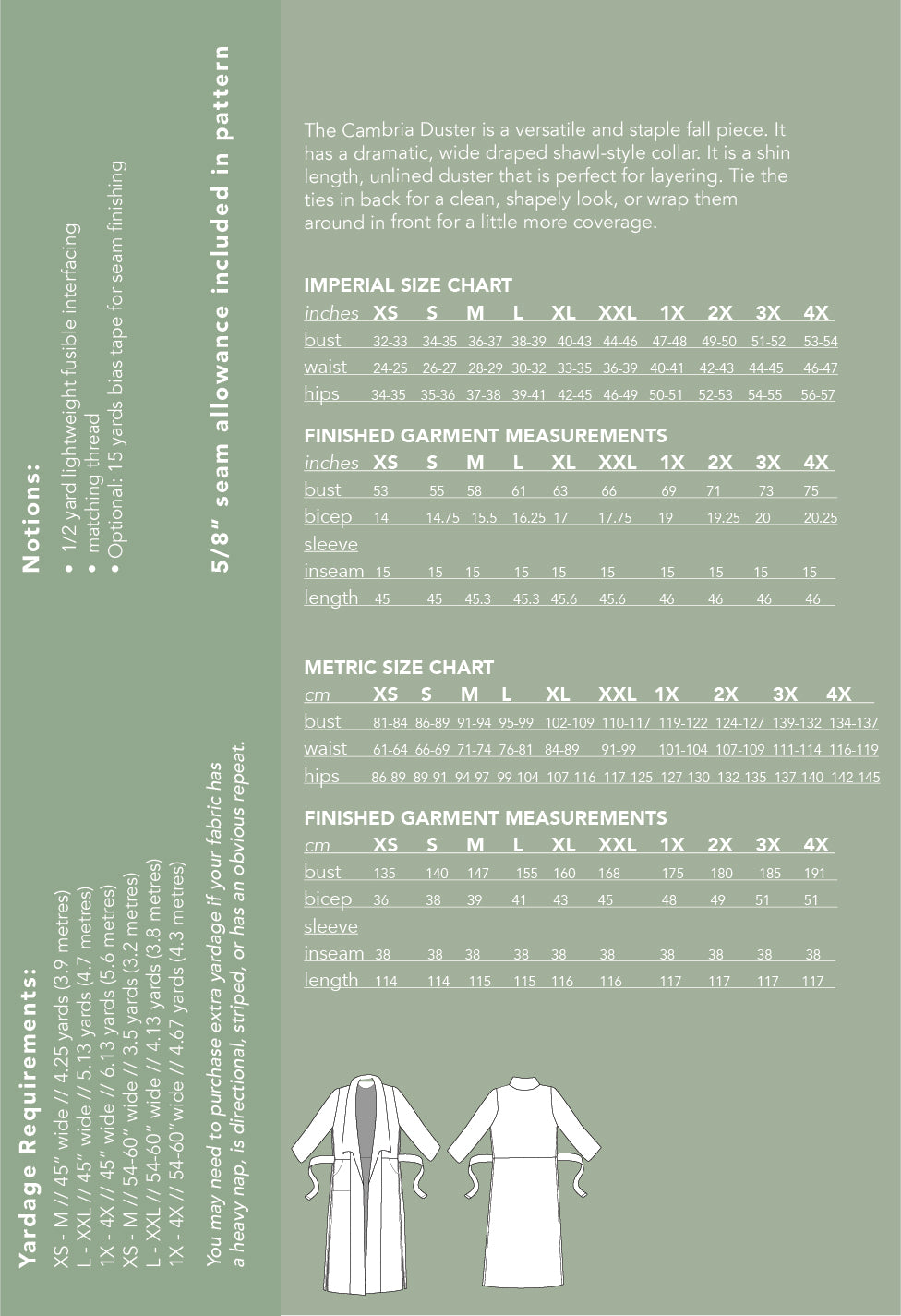 Cambria Duster - Printed Pattern